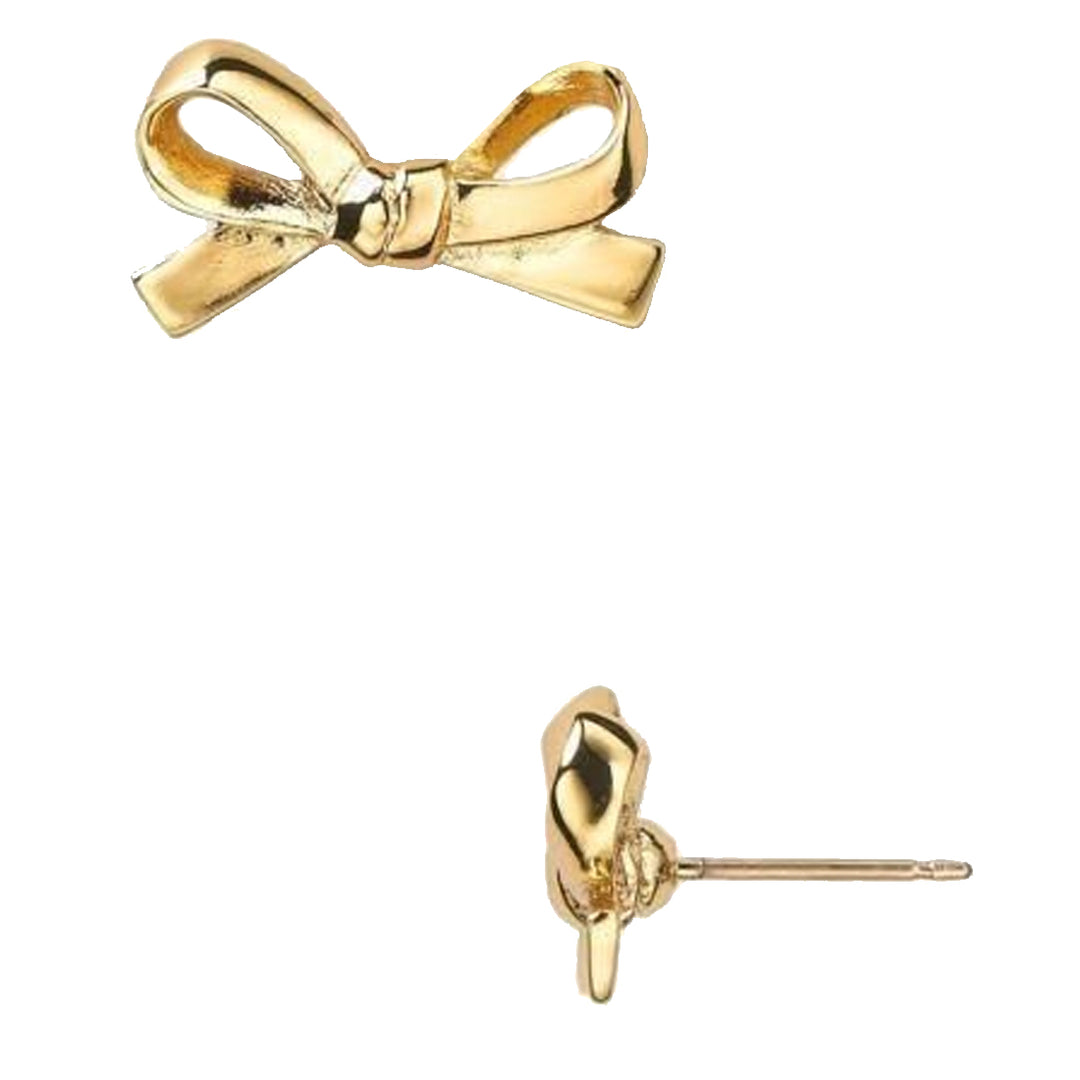 Buy Kate Spade Skinny Mini Bow Studs Earrings in Gold  display picture 1
