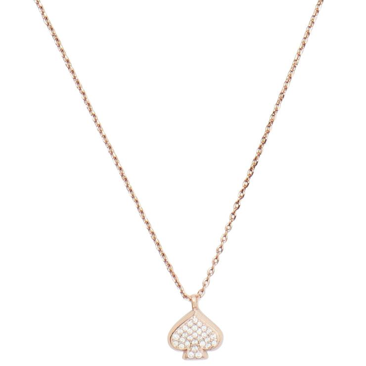 Buy Kate Spade Everyday Spade Pave Mini Pendant Necklace in Clear/ Rose Gold o0ru3124 Online in Singapore | PinkOrchard.com