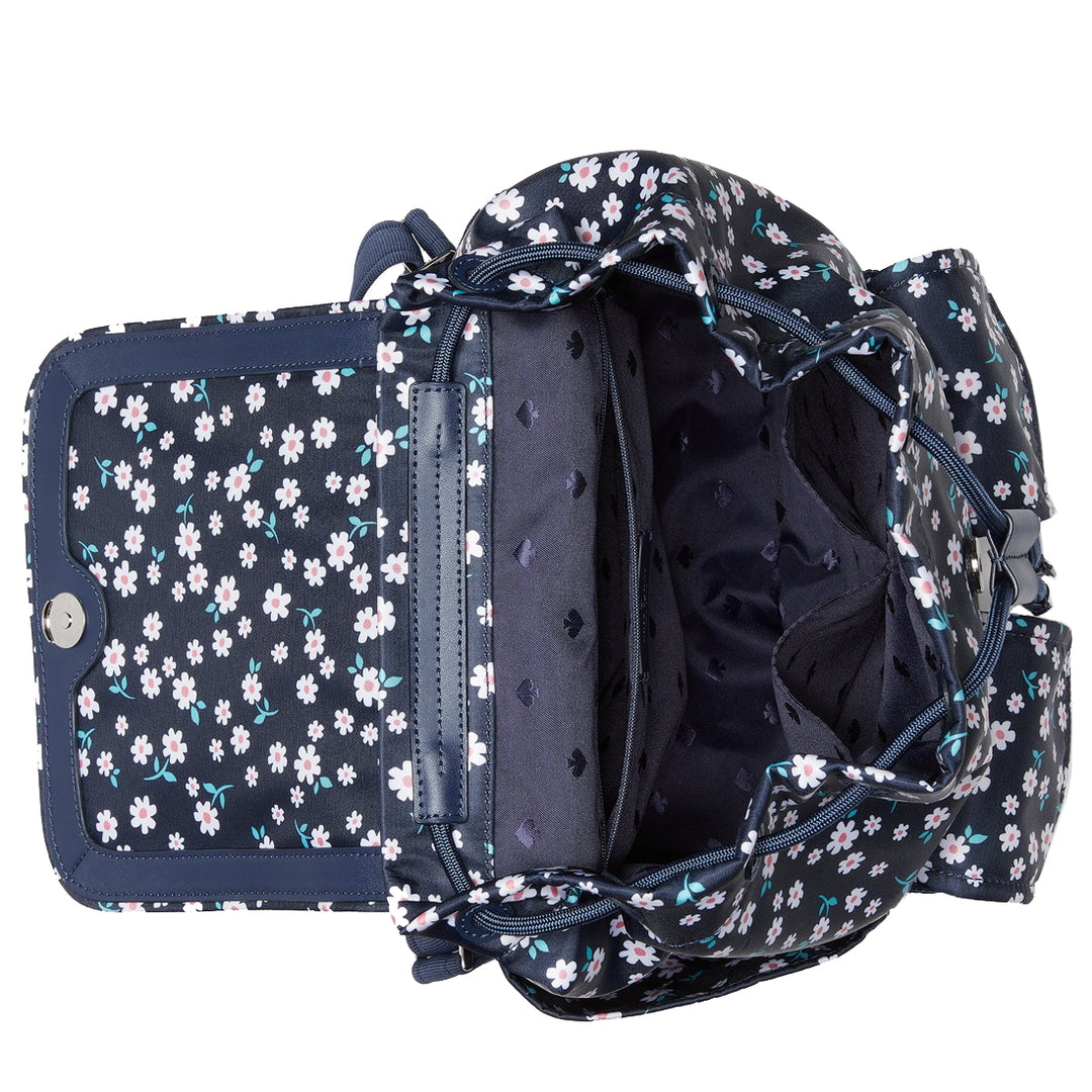 Kate Spade New York Carley Fleurette Toss Flap Backpack Kate Spade Carley Fleurette Toss Flap Backpack Bag in Blue  main image 2