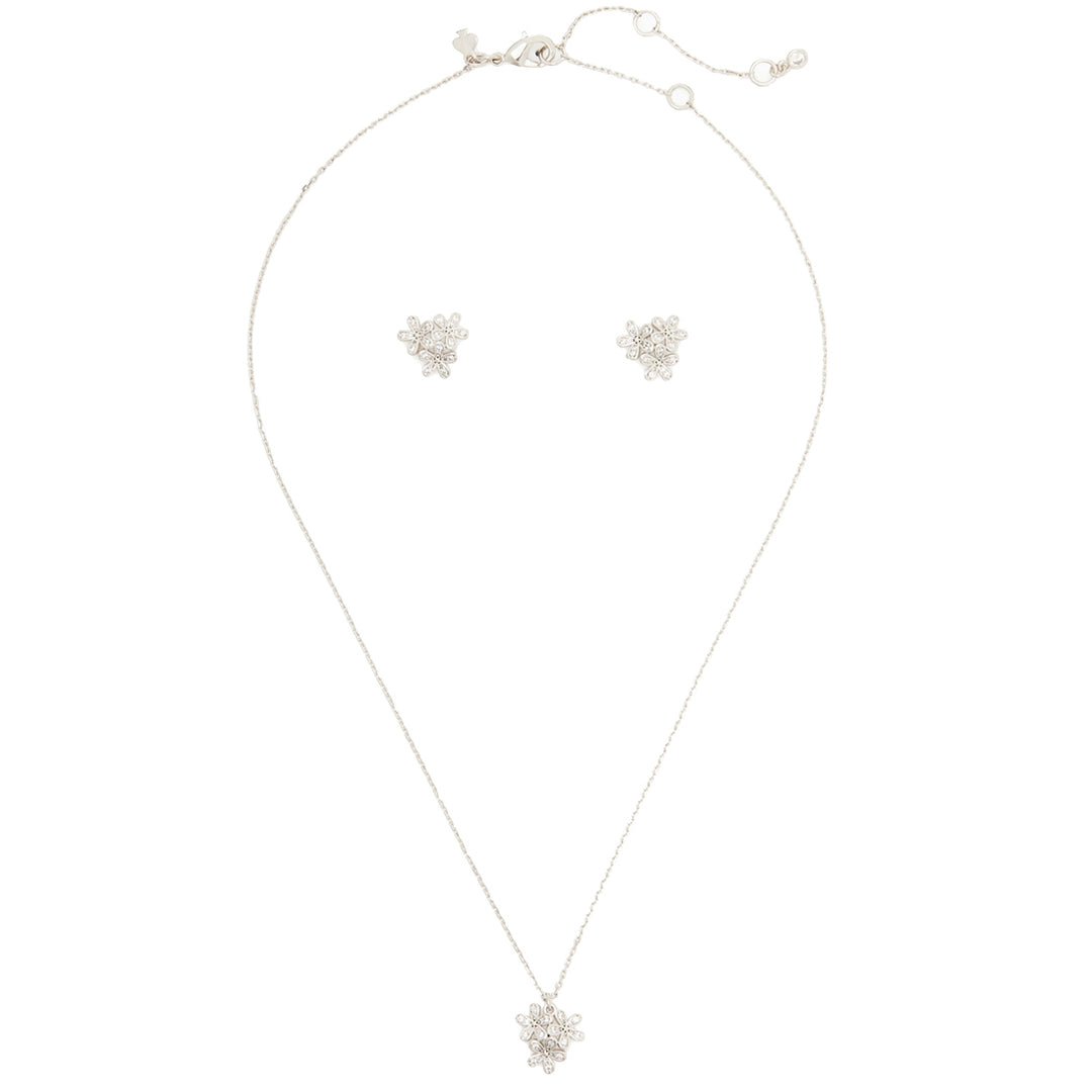 Kate Spade Gleaming Gardenia Cluster Studs Earrings and Pendant Neckla PinkOrchard