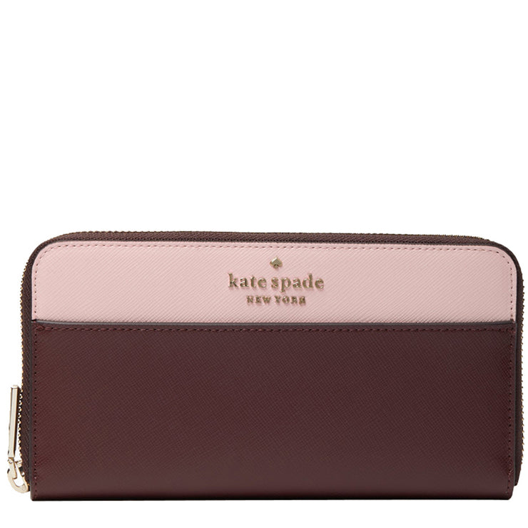 Kate Spade Staci Colorblock Large Continental Wallet in Rose Smoke
