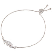 Kate Spade Gleaming Gardenia Flower Slider Bracelet in Clear/ Silver o0ru3094