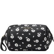 Kate Spade Chelsea Daisy Print Medium Cosmetic Pouch in Black Multi k6008