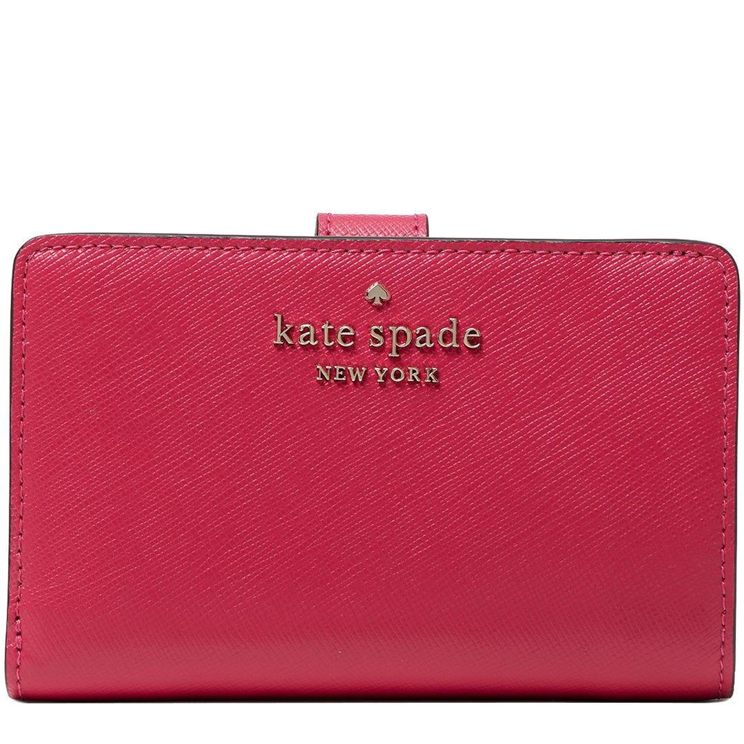 Kate Spade Staci Medium Compact Bifold Wallet in Pink Ruby