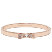 Kate Spade Ready Set Bow Pave Bow Bangle Bracelet in Clear/ Rose Gold o0ru1567