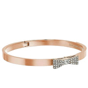 Kate Spade Ready Set Bow Pave Bow Bangle Bracelet in Clear/ Rose Gold o0ru1567