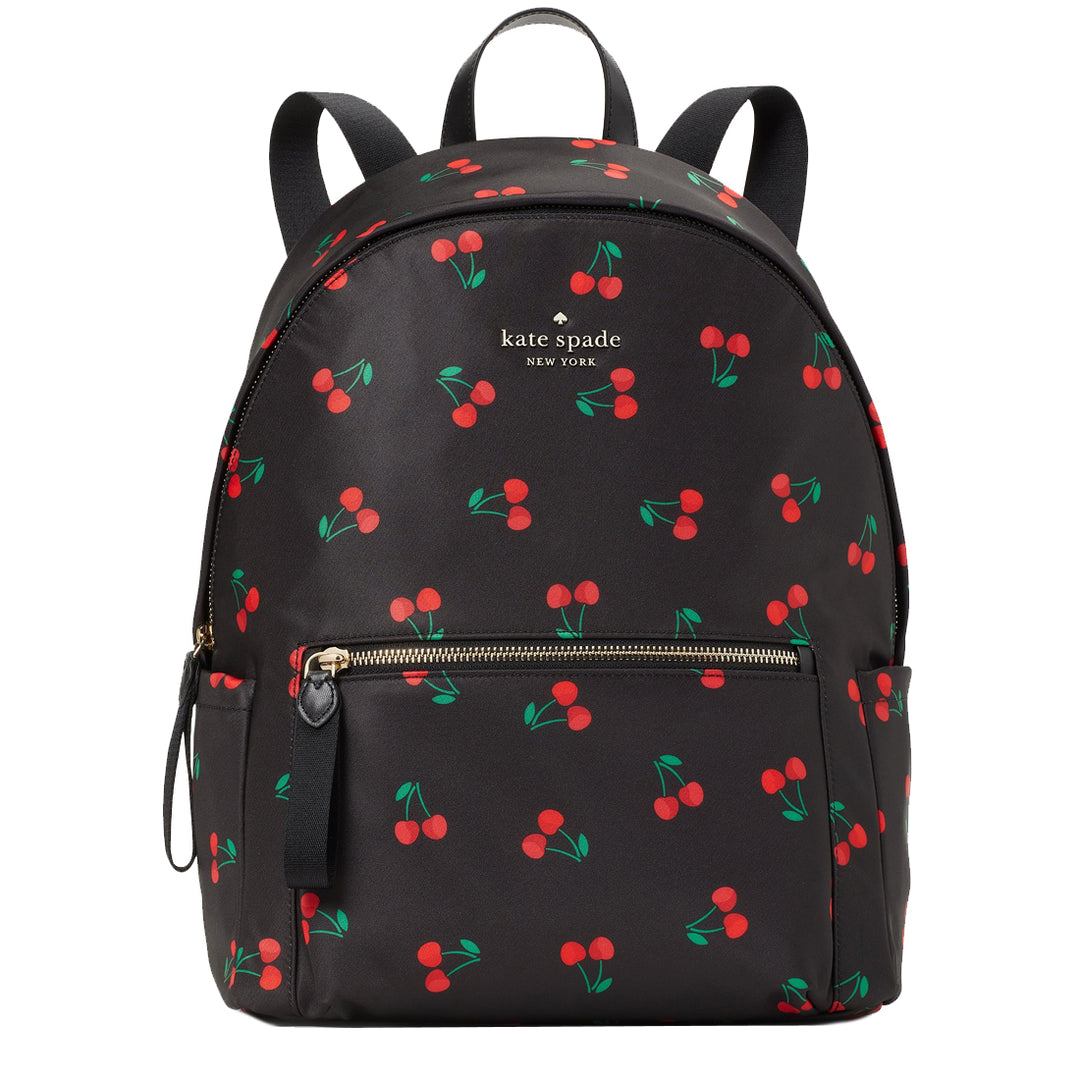 Kate Spade Chelsea Large Cherry Backpack Bag in Black Multi k6196