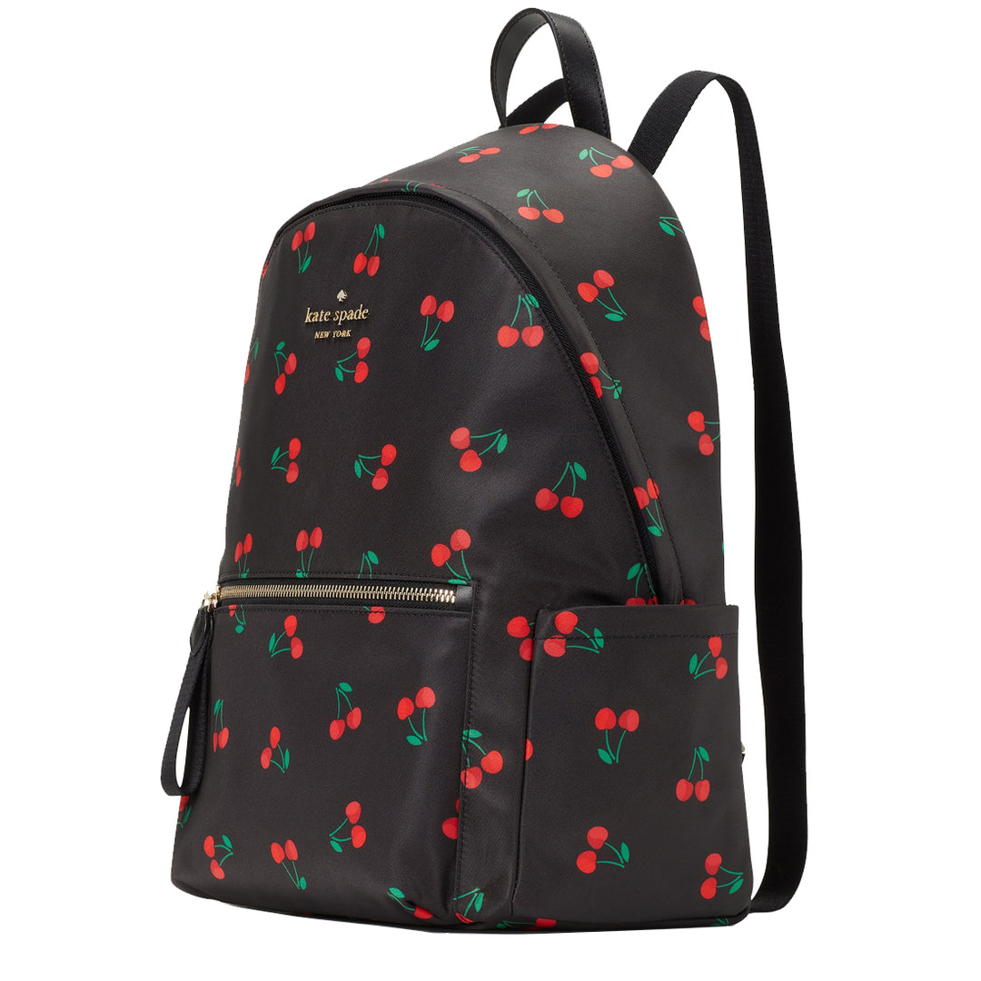 Kate Spade Chelsea Large Cherry Backpack Bag in Black Multi k6196