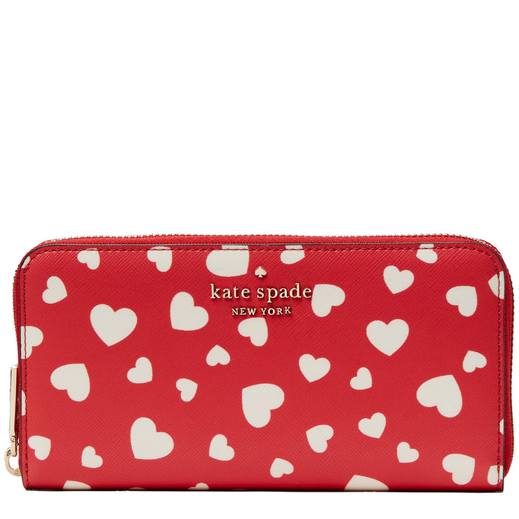 Kate Spade Staci Heart Pop Printed Boxed Large Continental Wallet k5109
