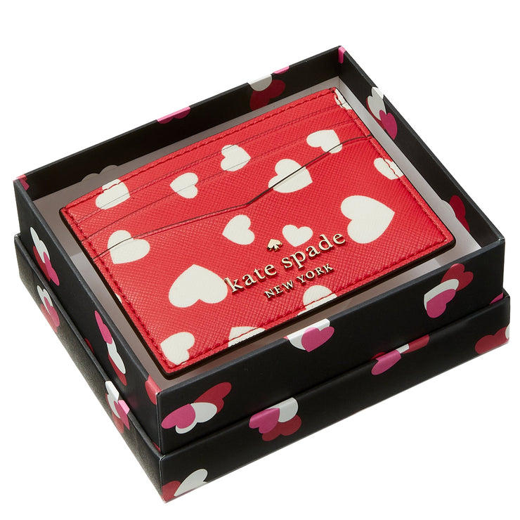 Kate Spade Staci Heart Pop Printed Boxed Small Card Holder