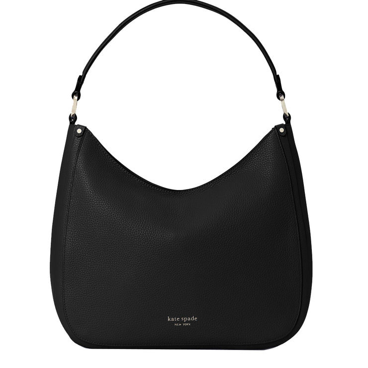 Kate Spade Medium Roulette Pebble Leather Crossbody Bag in Black