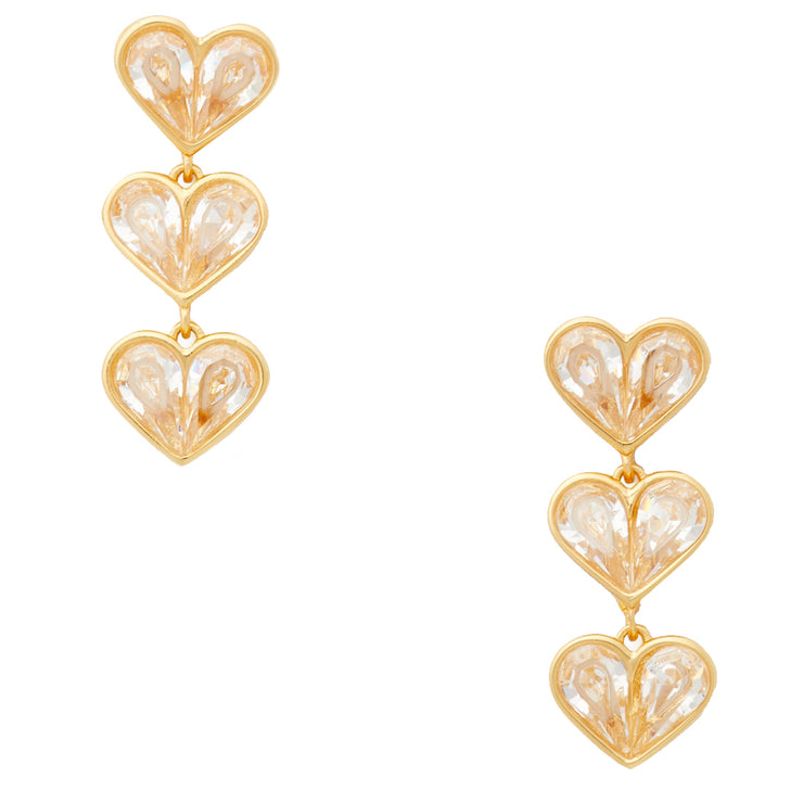 Kate Spade Rock Solid Stone Heart Linear Earrings