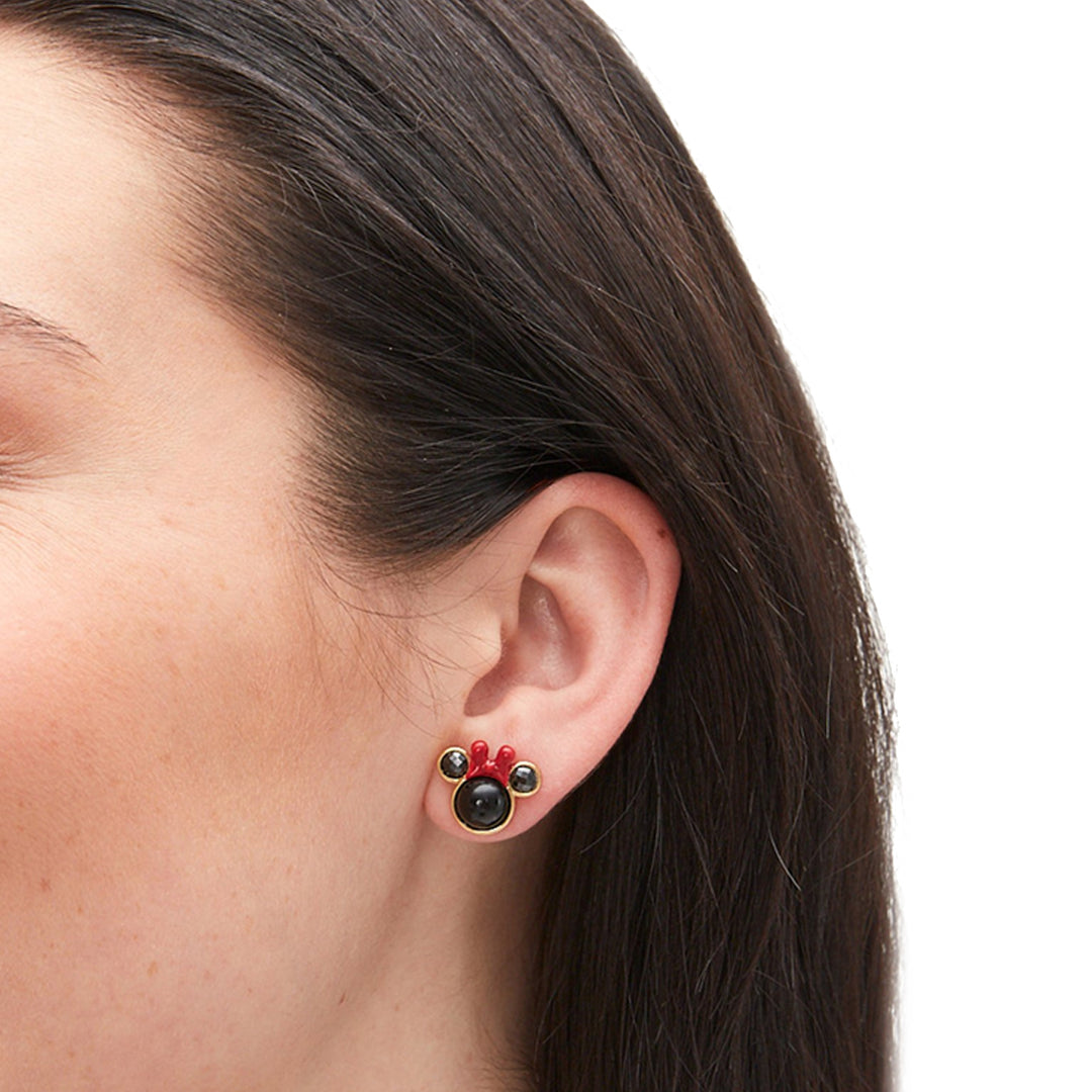 Kate Spade Disney x Kate Spade New York Minnie Stud Earrings in Black PinkOrchard
