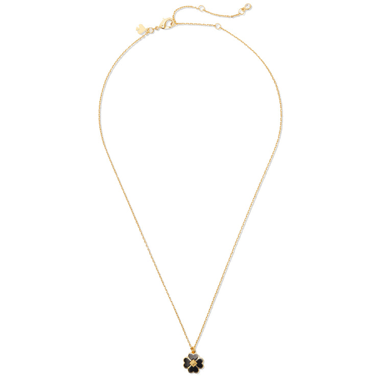 Kate Spade Spades & Studs Enamel Mini Pendant Necklace in Black o0ru3241