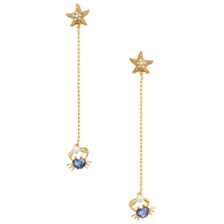 Kate Spade Sea Star Crab Linear Earrings