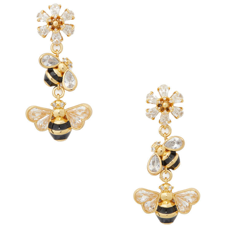 Kate Spade All Abuzz Stone Bee Linear Earrings