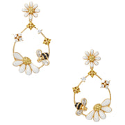 Kate Spade Dazzling Daisies Enamel Statement Hoops Earrings