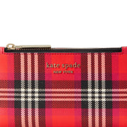 Kate Spade Spencer Foliage Plaid Small Slim Bifold Wallet