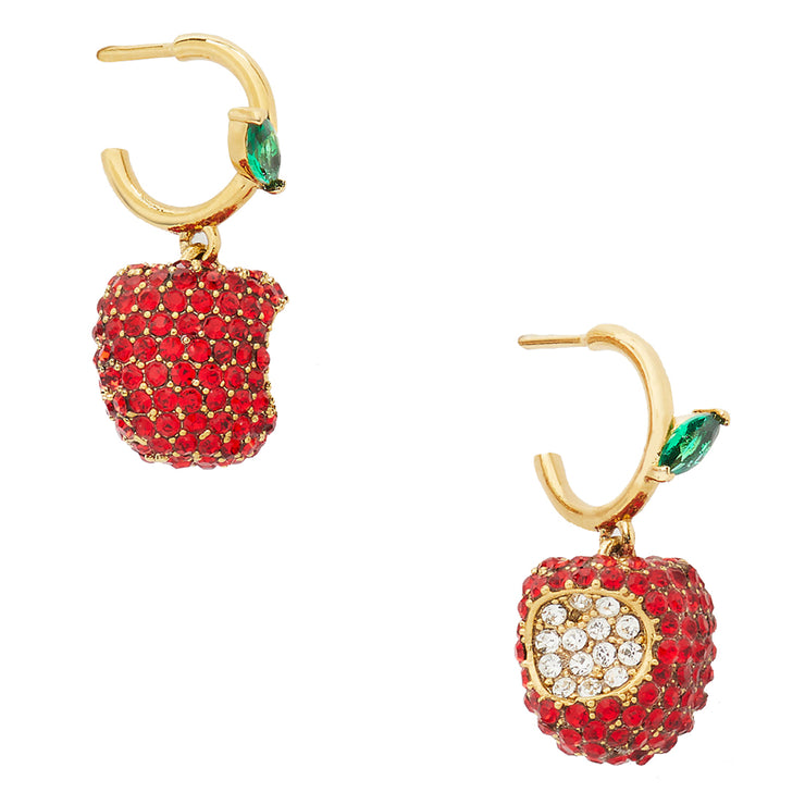 Kate Spade Apple of My Eye Pave Huggies Earrings