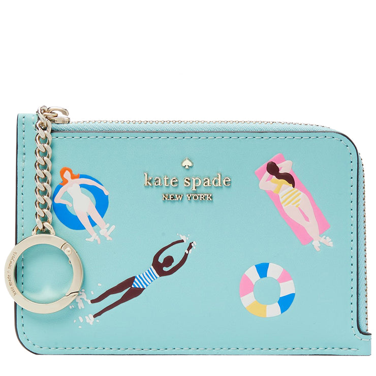 Kate Spade Pool Float Medium L-Zip Card Holder k7200