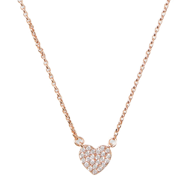 Buy Kate Spade Yours Truly Pave Heart Mini Pendant Necklace in Clear/ Rose Gold o0r00150 Online in Singapore | PinkOrchard.com