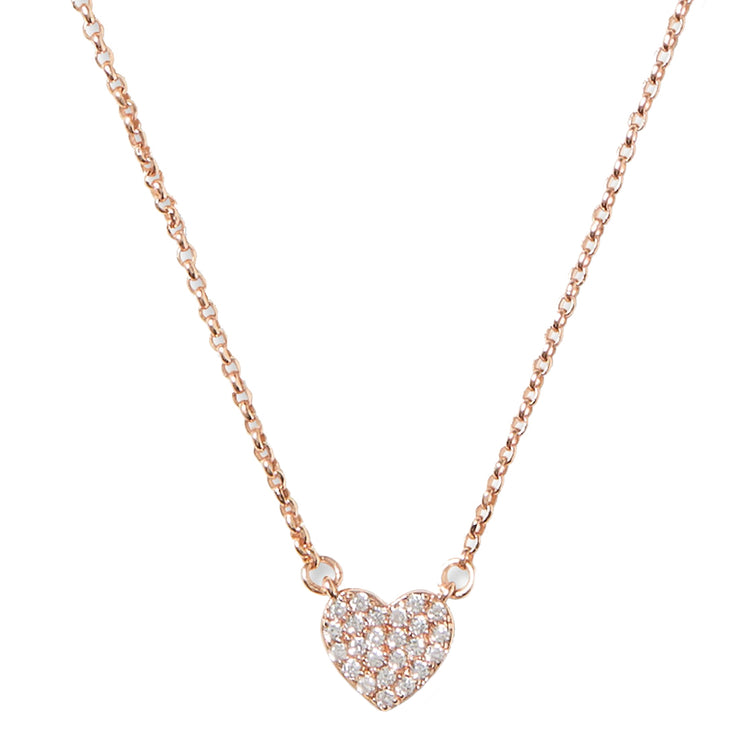 Buy Kate Spade Yours Truly Pave Heart Mini Pendant Necklace in Clear/ Rose Gold o0r00150 Online in Singapore | PinkOrchard.com