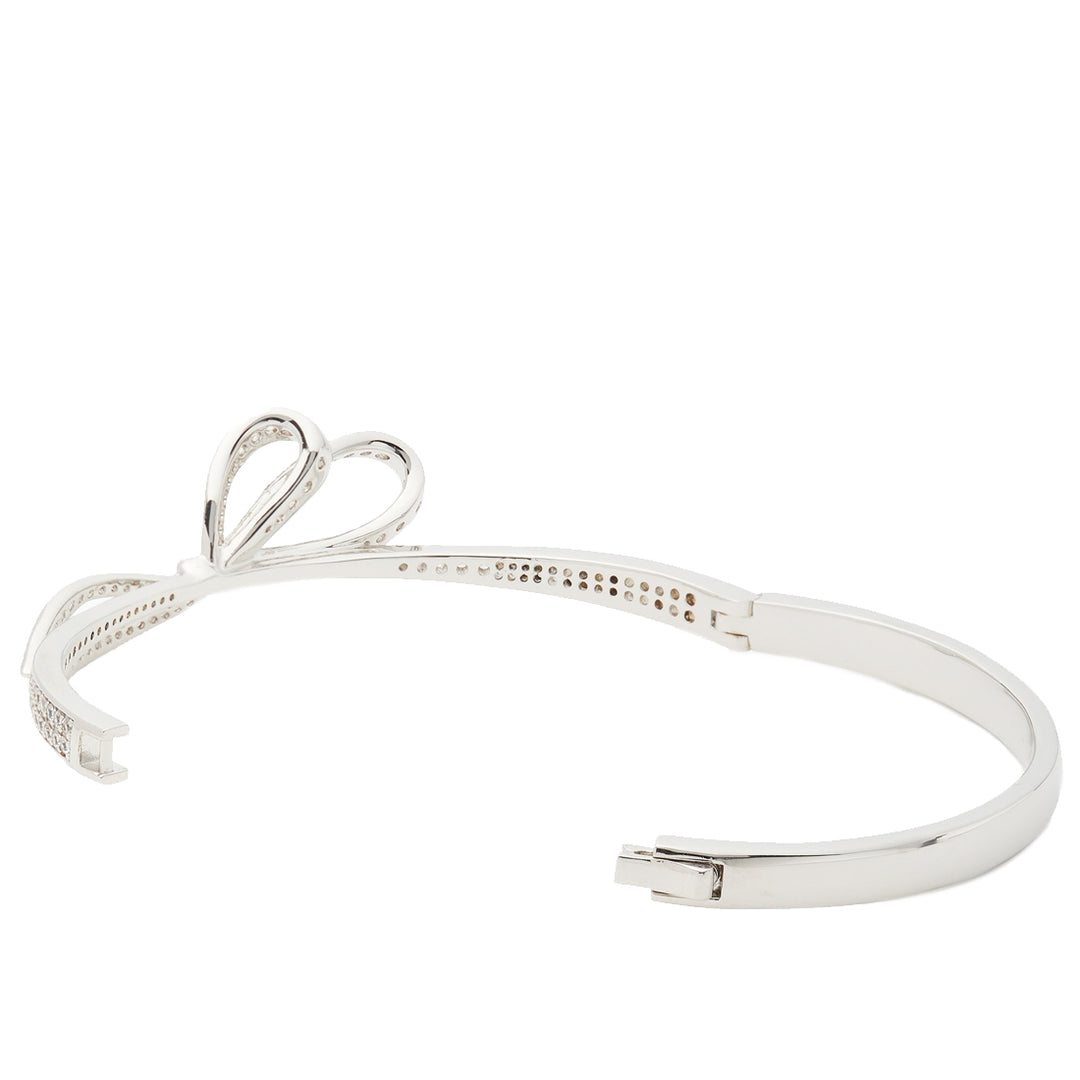 Kate Spade All Tied Up Pave Hinged Bangle Bracelet in Clear