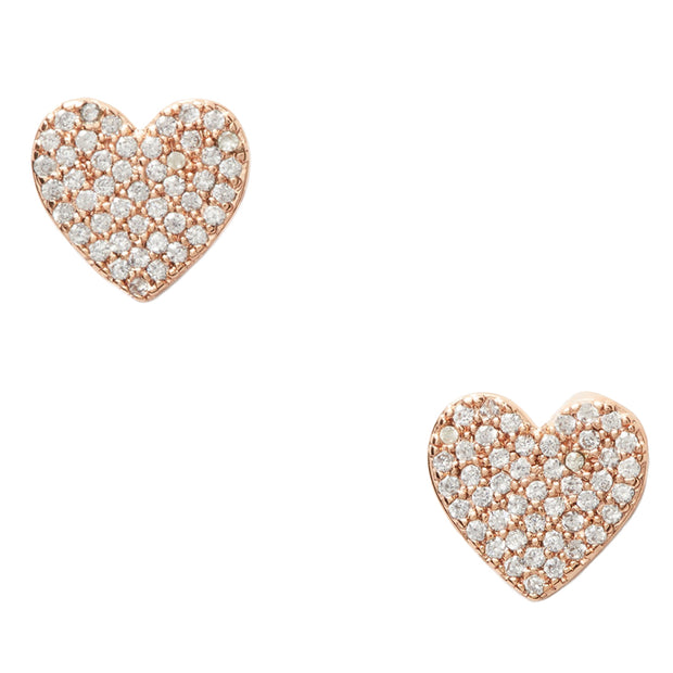 Buy Kate Spade Yours Truly Pave Heart Studs Earrings in Clear/ Rose Gold o0r00154 Online in Singapore | PinkOrchard.com