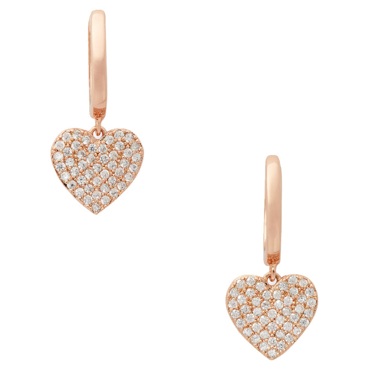 Buy Kate Spade Yours Truly Pave Heart Drop Earrings in Clear/ Rose Gold o0r00153 Online in Singapore | PinkOrchard.com