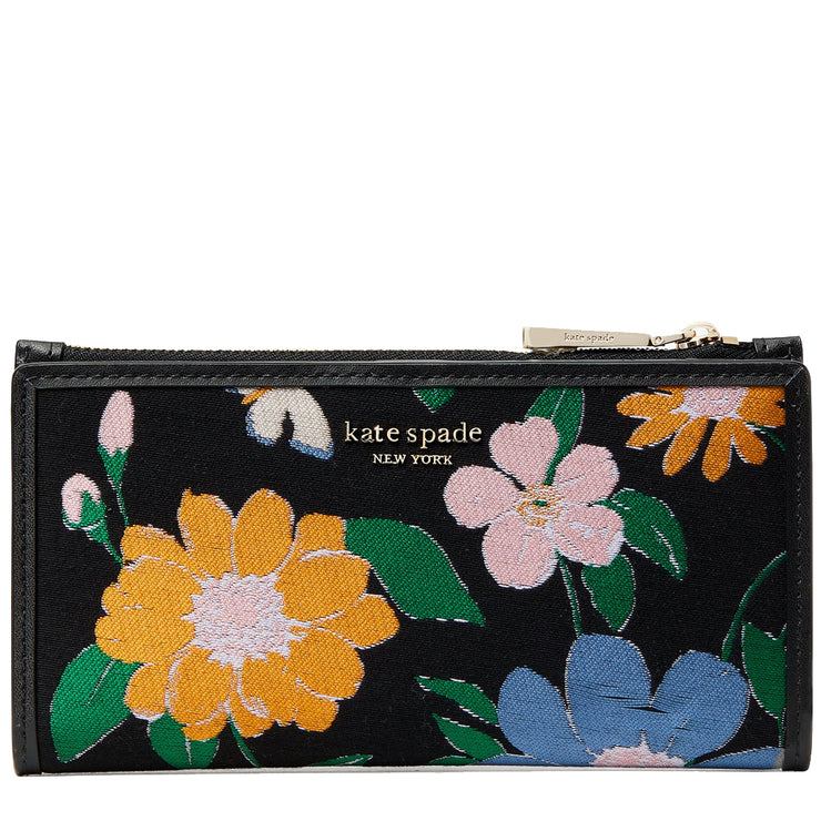 Kate Spade Floral Jacquard Zip Slim Wallet k7068