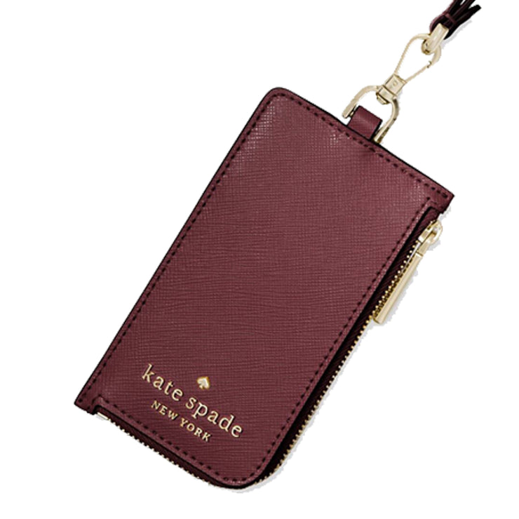 Kate Spade Staci Card Case Lanyard in Deep Berry wlr00139