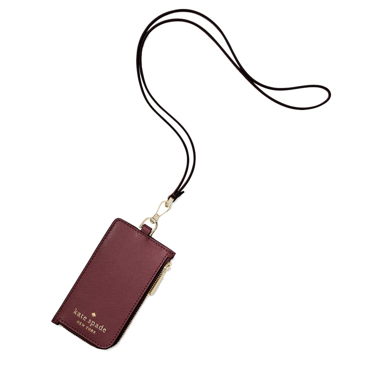 Kate Spade Staci Card Case Lanyard in Deep Berry wlr00139