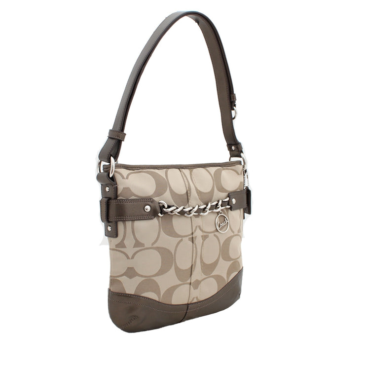 Coach Signature Sateen Chain Duffle Bag