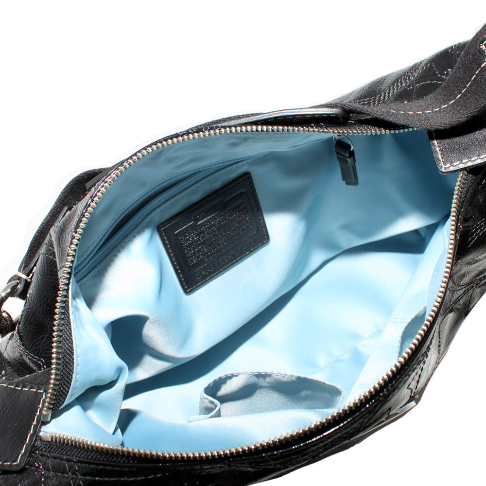 Coach Signature Stripe Stitched Patent Hobo Bag – PinkOrchard.com