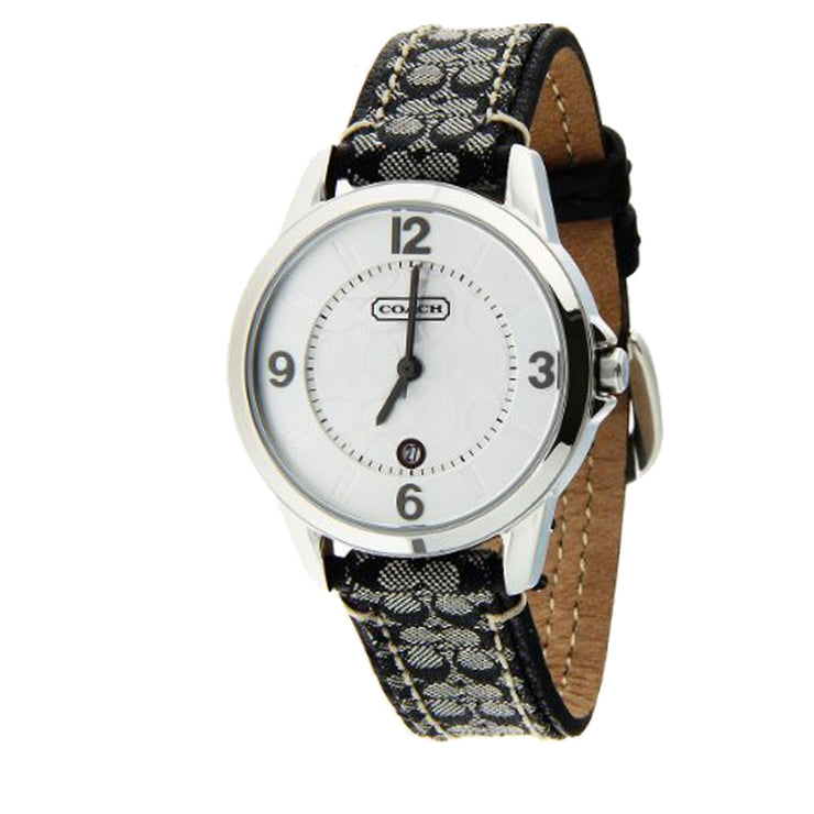 Coach Ladies' Classic Black Signature Strap Watch