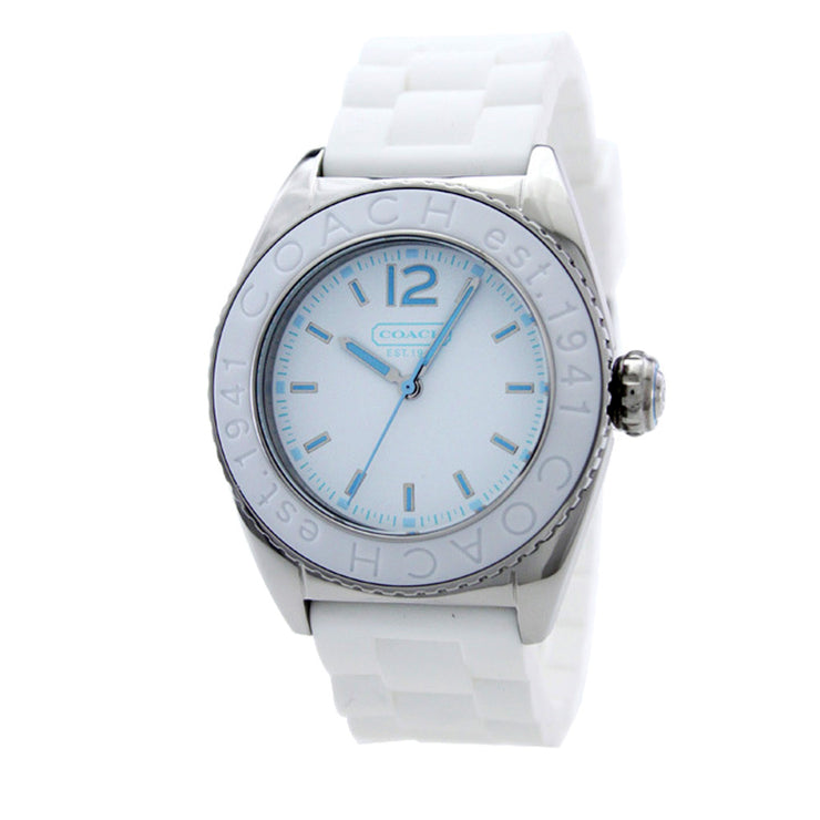 Coach Ladies' Andee White Silicon Strap Watch