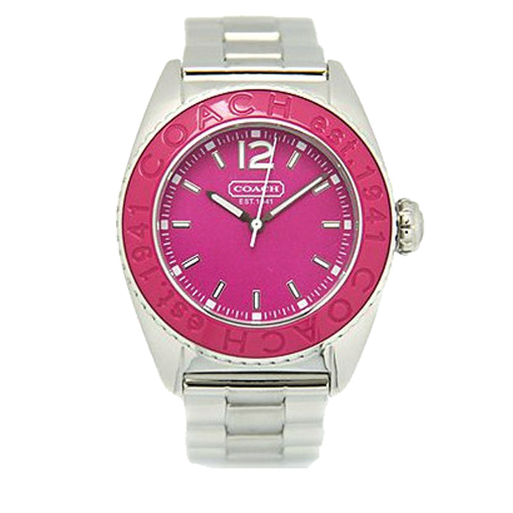 Coach Ladies' Andee Stainless Steel Watch w Pink Dial