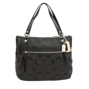 Coach Poppy Metallic Signature Sateen Glam Tote Bag