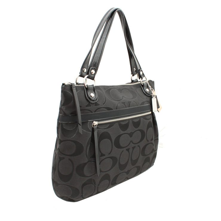 Coach Poppy Metallic Signature Sateen Glam Tote Bag