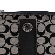 Coach Signature Stripe Large Wristlet- Black