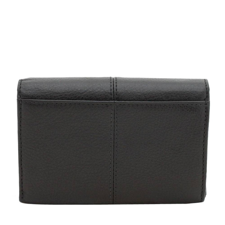 Coach Ashley Leather Compact Clutch Wallet- Black