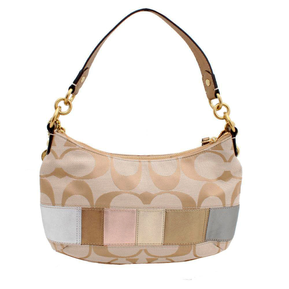 Coach Signature Stripe Multi-Stripe Demi Convertible Hobo Bag