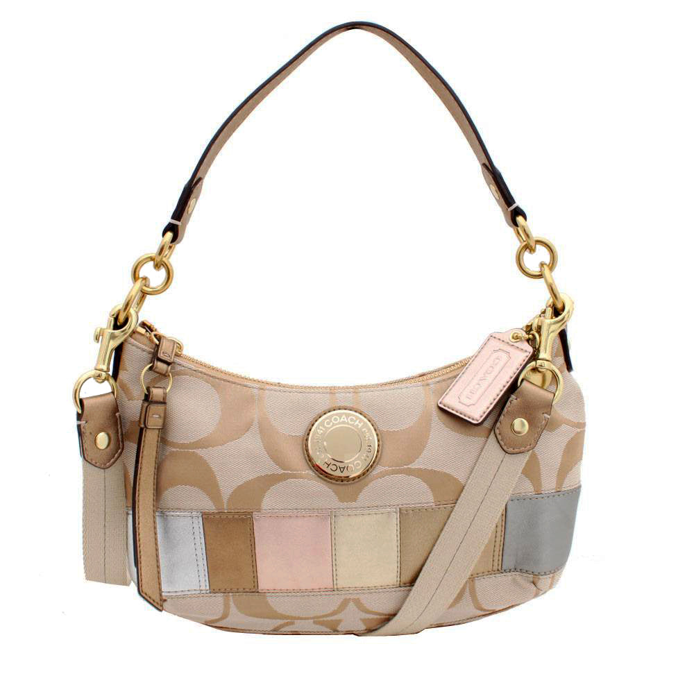 Coach Signature Stripe Multi-Stripe Demi Convertible Hobo Bag