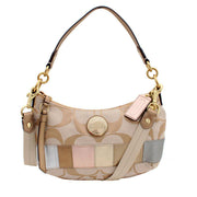 Coach Signature Stripe Multi-Stripe Demi Convertible Hobo Bag- Light Khaki