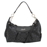 Coach Ashley Signature Convertible Hobo Bag- Black