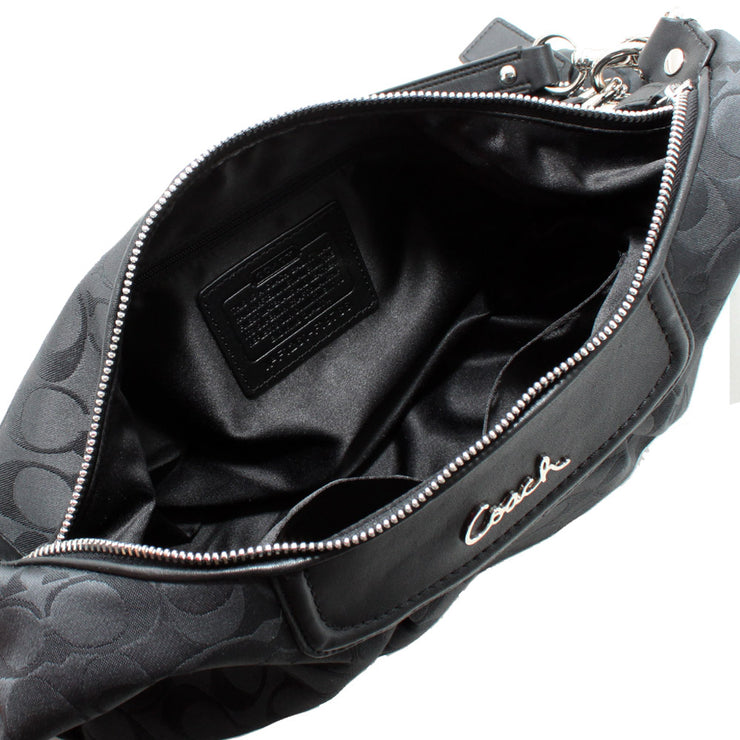 Coach Ashley Signature Convertible Hobo Bag- Black