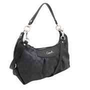 Coach Ashley Signature Convertible Hobo Bag- Black