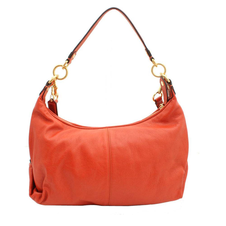 Coach Ashley Leather Convertible Hobo Bag- Vermillion