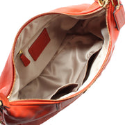 Coach Ashley Leather Convertible Hobo Bag- Vermillion