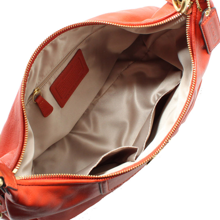 Coach Ashley Leather Convertible Hobo Bag- Vermillion